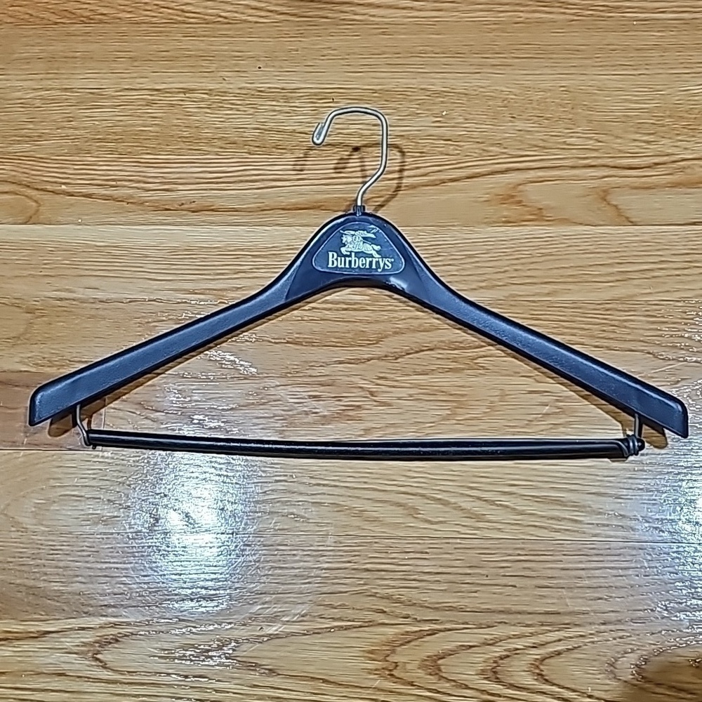 Vintage Burberry’s coat hanger with pinch rod VTG blue nice designer